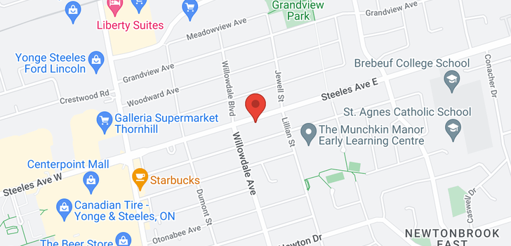 map of 87 STEELES AVE E